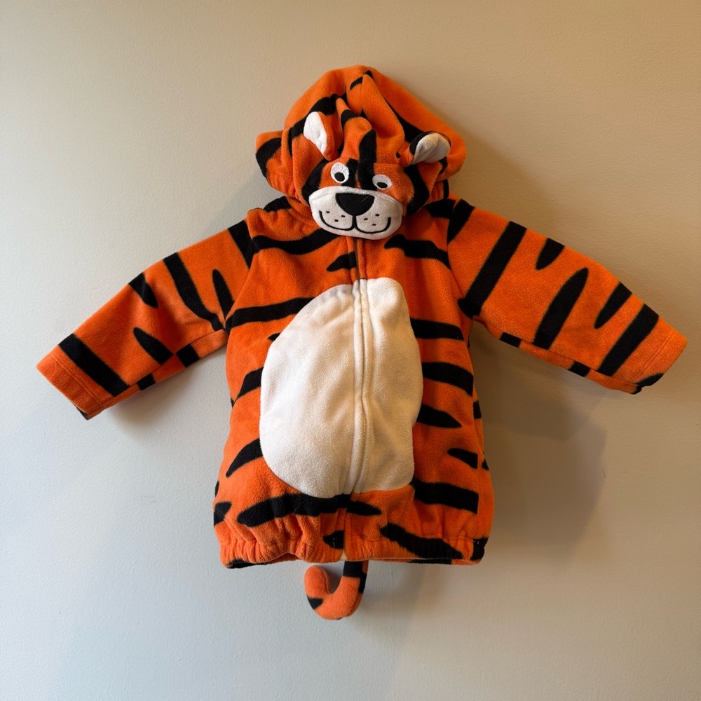 Carter's Orange and Black Tiger Costume, Jacket Style, size 12 mo